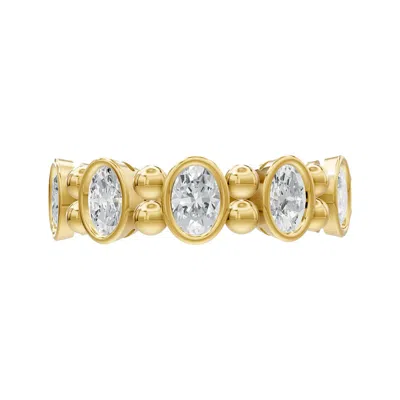 Diamond2deal 14k Yellow Gold 1 Ct Oval Lab Grown Diamond 5-stone Ring Size 7
