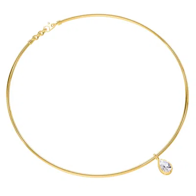 Diamond2deal 14k Yellow Gold 1 Ct Pear Cut Lab Grown Diamond Pendant Necklace 18" Vvs-vs, E-f