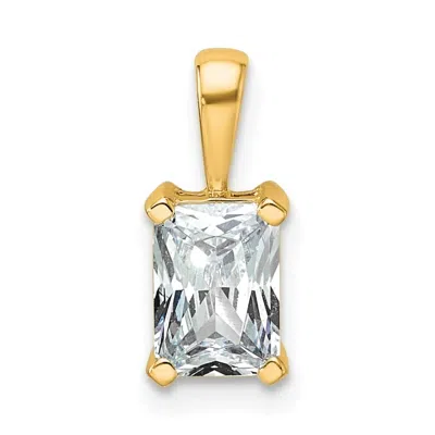 Diamond2deal 14k Yellow Gold 1 Ct Emerald Cut Lab Grown Diamond Pendant In Multi