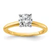 Diamond2deal 14k Yellow Gold 1 Ct Round Lab Grown Diamond Solitaire Engagement Ring In Yellow