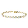Diamond2deal 18k Vermeil Plated Silver 10.5 Ct Round Lab Grown Diamond Tennis Bracelet 7" Vvs-vs In Gold