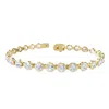 Diamond2deal 18k Vermeil Plated Silver 10.5 Ct Round Lab Grown Diamond Tennis Bracelet 7" Vvs-vs In Gold