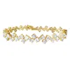 Diamond2deal 14k Yellow Gold 11 Carat Multi Shape Lab Grown Diamond Fancy Link Bracelet 7" Vvs-vs In Yellow