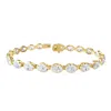 Diamond2deal 14k Yellow Gold 11 Carat Oval Cut Lab Grown Diamond Fancy Tennis Bracelet 7" Vvs-vs In Gold