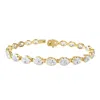 Diamond2deal 14k Yellow Gold 11 Carat Oval Cut Lab Grown Diamond Fancy Tennis Bracelet 7" Vvs-vs In Gold