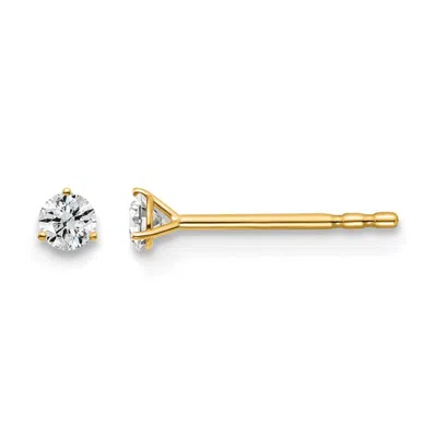 Diamond2deal 14k Yellow Gold 1/10 Ct Round Lab Grown Diamond Stud Earrings Vs Clarity, G-h Color