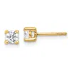 Diamond2deal 14k Yellow Gold 1/2 Ct Round Lab Grown Diamond Stud Earrings Vs Clarity, D-e Color In White