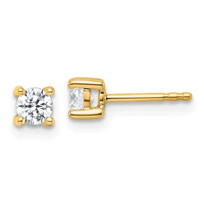 Diamond2deal 14k Yellow Gold 1/2 Ct Round Lab Grown Diamond Stud Earrings Vs Clarity, D-e Color In White