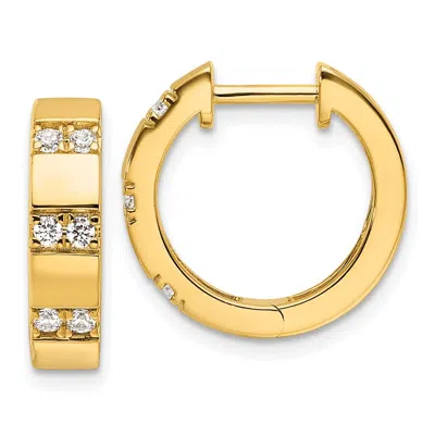 Diamond2deal 14k Yellow Gold 1/3 Ct Lab Grown Diamond Hinged Hoop Earrings Vs Clarity, G-h Color In White