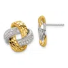 Diamond2deal 14k Yellow Gold 1/3 Ct Lab Grown Diamond Love Knot Stud Earrings In Yellow