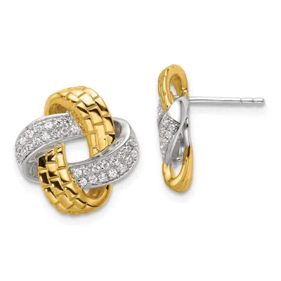 Diamond2deal 14k Yellow Gold 1/3 Ct Lab Grown Diamond Love Knot Stud Earrings
