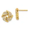 Diamond2deal 14k Yellow Gold 1/3 Ct Lab Grown Diamond Love Knot Stud Earrings Vs Clarity, G-h Color In Yellow