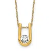 Diamond2deal 14k Yellow Gold 1/3 Ct Lab Grown Diamond U-shape Pendant Necklace 18" In Yellow