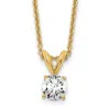 Diamond2deal 14k Yellow Gold 1/3 Ct Round Lab Grown Diamond Solitaire Pendant Necklace 18" Clarity Vs, Color D-e In Yellow