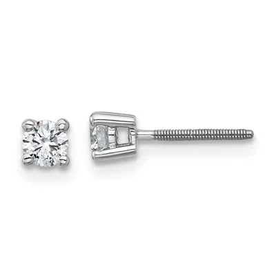 Diamond2deal 14k Yellow Gold 1/3 Ct Round Lab Grown Diamond Stud Earrings Screw Back Vs Clarity, D-e Color