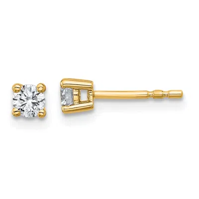 Diamond2deal 14k Yellow Gold 1/3 Ct Round Lab Grown Diamond Stud Earrings Vs Clarity, D-e Color In White