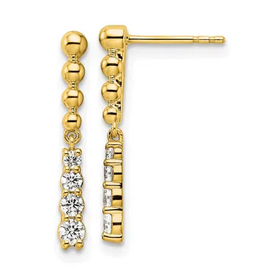 Diamond2deal 14k Yellow Gold 1/3 Round Ct Lab Grown Diamond Drop Dangle Earrings