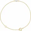 Diamond2deal 14k Yellow Gold 1/4 Ct Lab-grown Diamond Bracelet 6.5" With 1" Ext. In Yellow