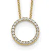 Diamond2deal 14k Yellow Gold 1/4 Ct Lab Grown Diamond Eternity Pendant Necklace 18" Clarity Vs, Color D-e In Yellow