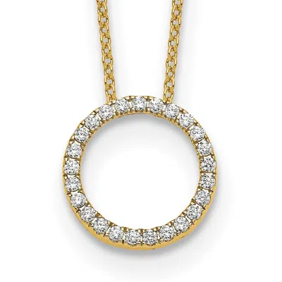 Diamond2deal 14k Yellow Gold 1/4 Ct Lab Grown Diamond Eternity Pendant Necklace 18" Clarity Vs, Color D-e