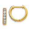 Diamond2deal 14k Gold 1 Ct Lab Grown Diamond Hinged Hoop Earrings In White
