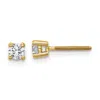 Diamond2deal 14k Yellow Gold 1/4 Ct Round Lab Grown Diamond Stud Earrings Screw Back Vs Clarity, G-h Color In Yellow