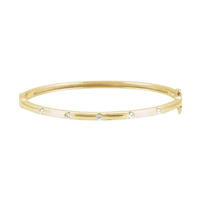 Diamond2deal 14k Yellow Gold 1/4 Ctw Lab-grown Diamond Bangle Bracelet 6"