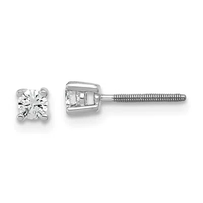 Diamond2deal 14k Yellow Gold 1/5 Ct Round Lab Grown Diamond Stud Earrings Screw Back Vs Clarity, D-e Color