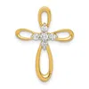 Diamond2deal 14k Yellow Gold 1/5ct. Diamond Cross Chain Slide Pendant