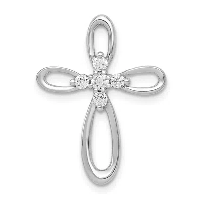 Diamond2deal 14k Yellow Gold 1/5ct. Diamond Cross Chain Slide Pendant