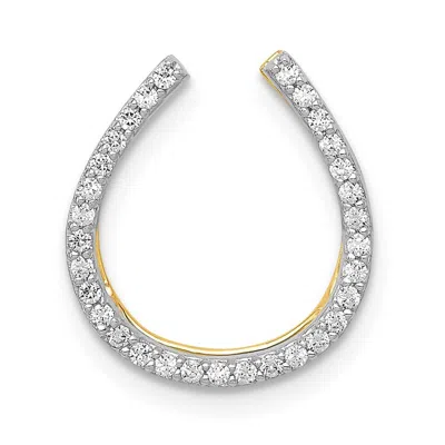 Diamond2deal 14k Yellow Gold 1/6 Carat Diamond Horseshoe Chain Slide In Metallic