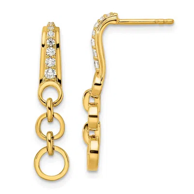 Diamond2deal 14k Yellow Gold 1/8 Ct Round Lab Grown Diamond Drop Dangle Earrings