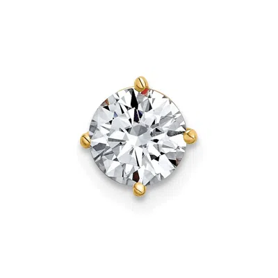 Diamond2deal 14k Yellow Gold 1ct. 6.5mm Round Moissanite Solitaire Chain Slide Pendant