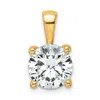 Diamond2deal 14k Yellow Gold 2 Ct Round Lab Grown Diamond Pendant In Yellow