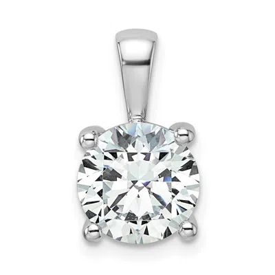 Diamond2deal 14k Yellow Gold 2 1/2 Ct Round Lab Grown Diamond Solitaire Pendant In White