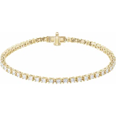 Diamond2deal 14k Yellow Gold 2 1/2 Ctw Lab-grown Diamond Line Bracelet 7"