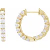 Diamond2deal 14k Yellow Gold 2 1/5ct Lab-grown Diamond Inside-outside Hoop Earrings Clarity Si, Color G-h In Yellow