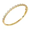 Diamond2deal 14k Yellow Gold 2 Carat Round Lab Grown Diamond Bangle Bracelet 7" Vvs-vs In Yellow
