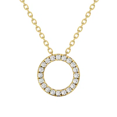 Diamond2deal 14k Yellow Gold 2 Ct Lab Grown Diamond Basic Circle Pendant Necklace