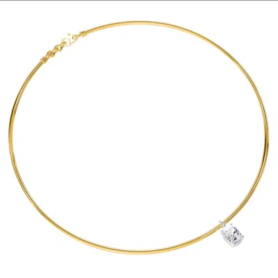 Diamond2deal 14k Yellow Gold 2 Ct Radiant Cut Lab Grown Diamond Pendant Necklace 18" Vvs-vs, E-f