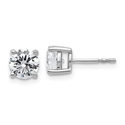 Diamond2deal 14k Yellow Gold 2 Ct Round Lab Grown Diamond Stud Earrings Vs Clarity, D-e Color In White