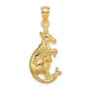 Diamond2deal 14k Yellow Gold 2-d Kangaroo With Baby In Pouch Pendant In Yellow