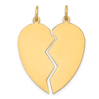 Diamond2deal 14k Yellow Gold 2 Piece Heart Charm Set