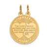 Diamond2deal 14k Yellow Gold 2-piece Mizpah Charm In Yellow