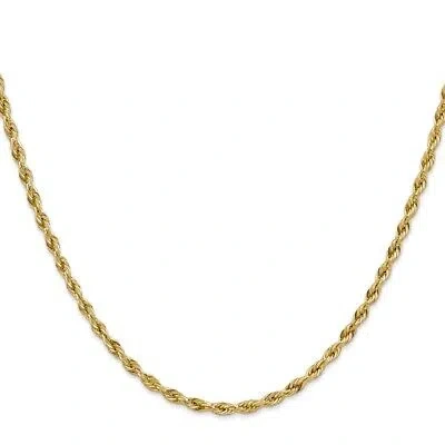 Pre-owned Diamond2deal 14k Yellow Gold 20" 3mm Semi Solid Rope Chain Necklace 3.43g