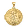 Diamond2deal 14k Yellow Gold 20mm Round Scroll H Engraved Locket Pendant In Yellow