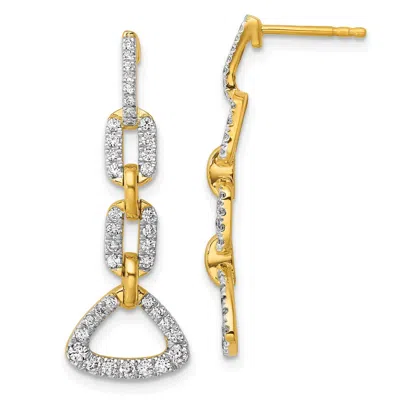Diamond2deal 14k Yellow Gold 2/3 Ct Lab Grown Diamond Fancy Dangle Earrings Vs Clarity, G-h Color