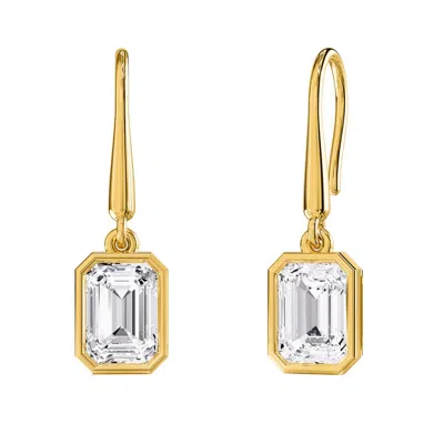 Diamond2deal 14k Yellow Gold 2.3 Ct Radiant Cut Lab Grown Diamond Drop & Dangle Earrings Vvs-vs