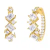 Diamond2deal 18k Vermeil Plated Silver 2.5 Ct Multi Shape Lab Grown Diamond Hoop Earrings Vvs-vs In Gold