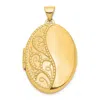 Diamond2deal 14k Yellow Gold 26mm Oval 1 2 H Engraved Locket Pendant In Yellow